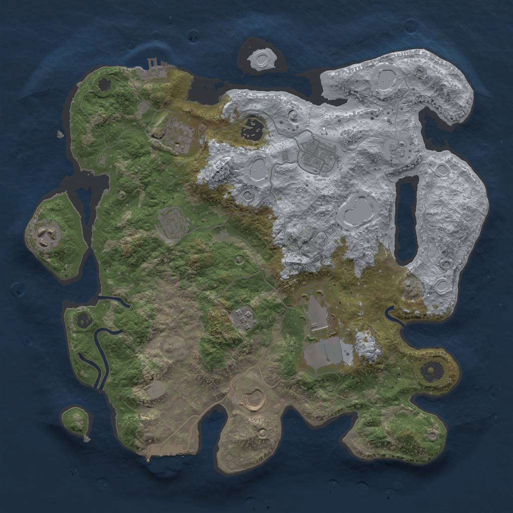 Rust Map: Procedural Map, Size: 3500, Seed: 10808813, 15 Monuments