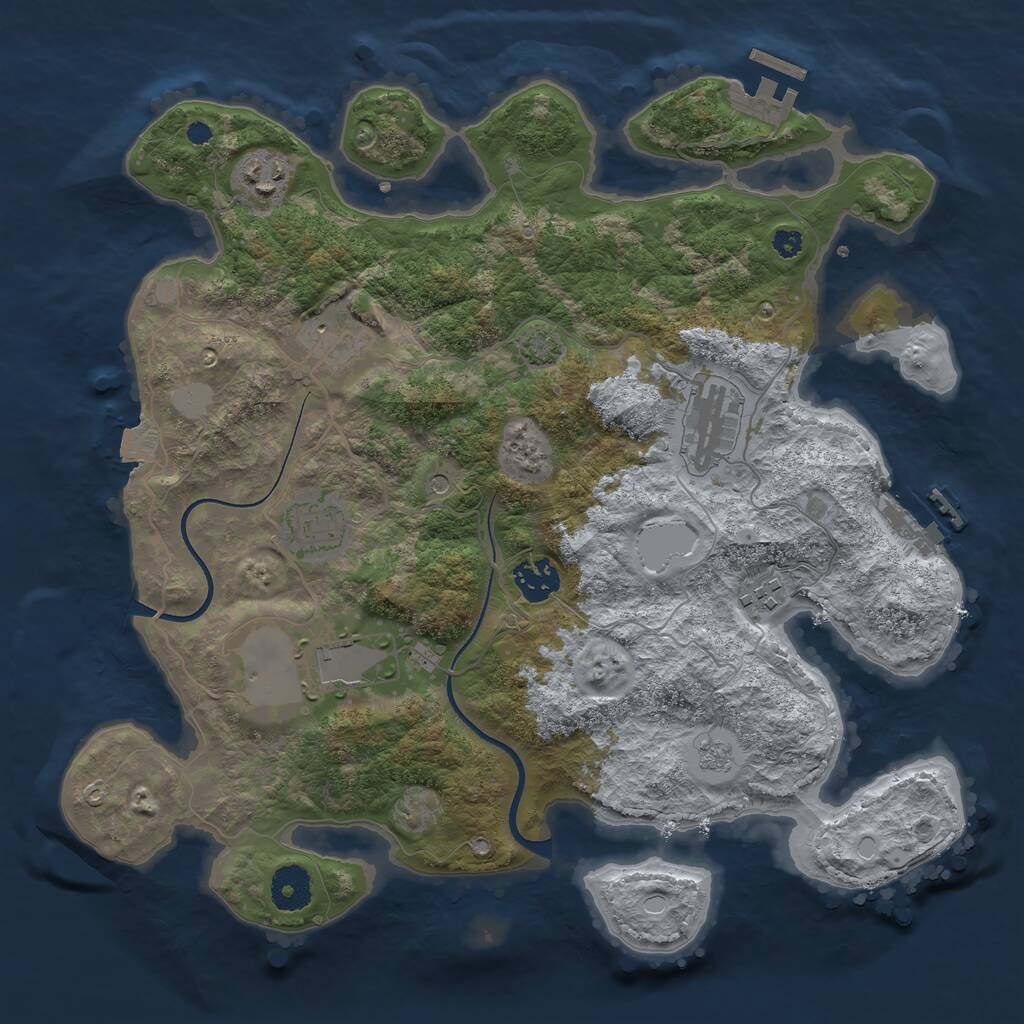 Rust Map: Procedural Map, Size: 3500, Seed: 56235117, 13 Monuments