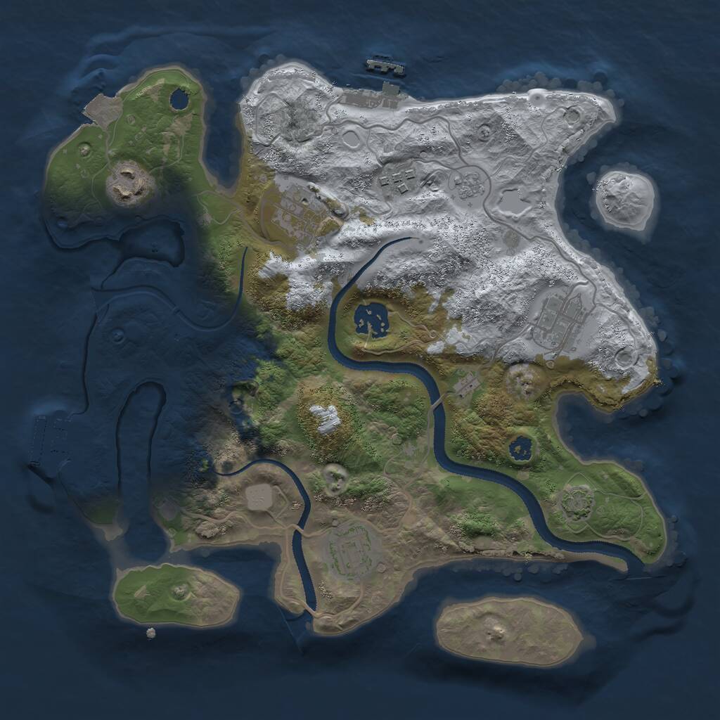 Rust Map: Procedural Map, Size: 3000, Seed: 1694666551, 12 Monuments