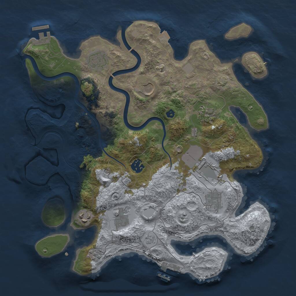 Rust Map: Procedural Map, Size: 3500, Seed: 49711515, 15 Monuments