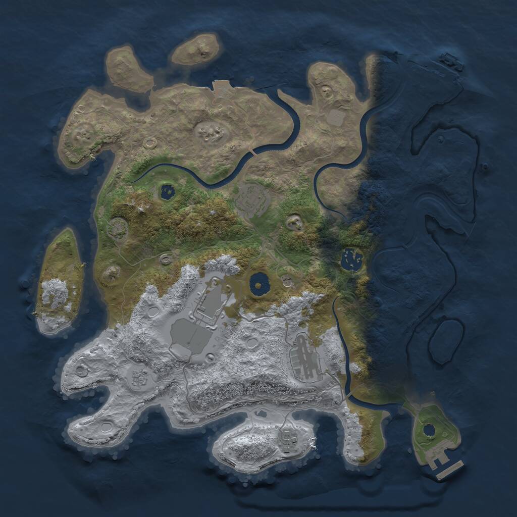 Rust Map: Procedural Map, Size: 3500, Seed: 72474684, 11 Monuments