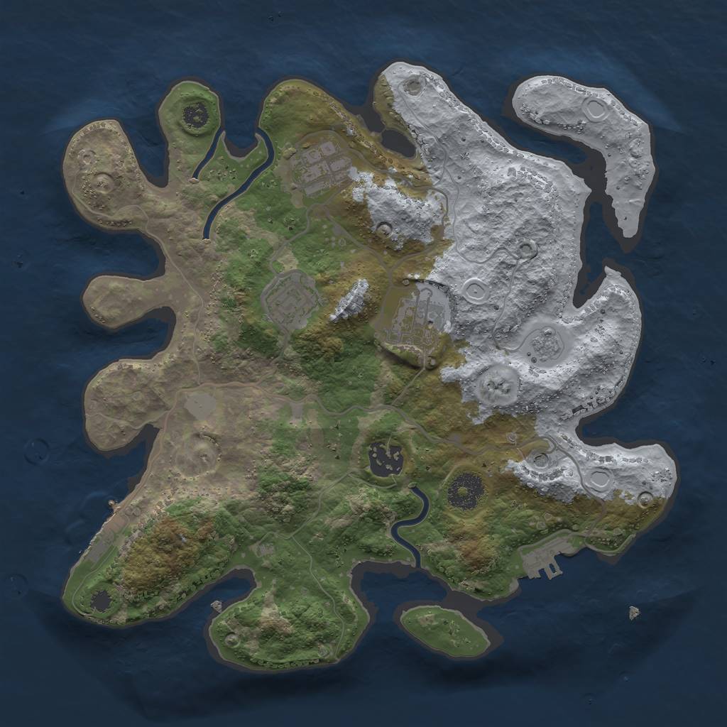Rust Map: Procedural Map, Size: 3000, Seed: 40000, 13 Monuments
