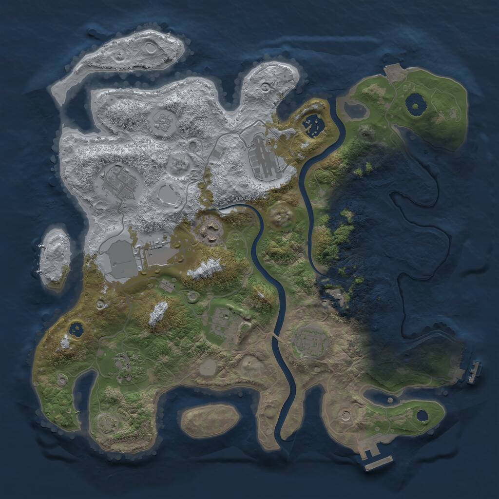 Rust Map: Procedural Map, Size: 3500, Seed: 59706683, 15 Monuments