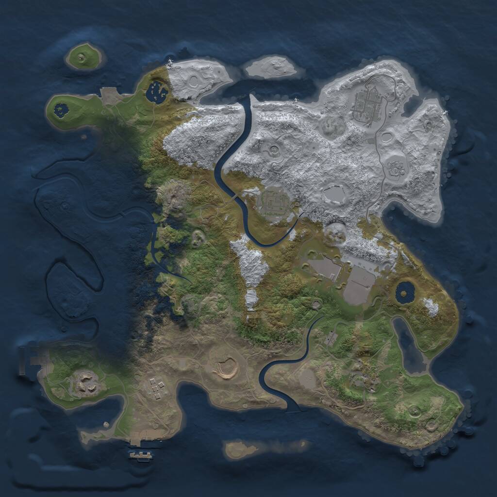 Rust Map: Procedural Map, Size: 3500, Seed: 55902479, 14 Monuments