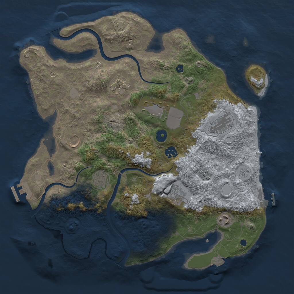 Rust Map: Procedural Map, Size: 3700, Seed: 1382927579, 14 Monuments