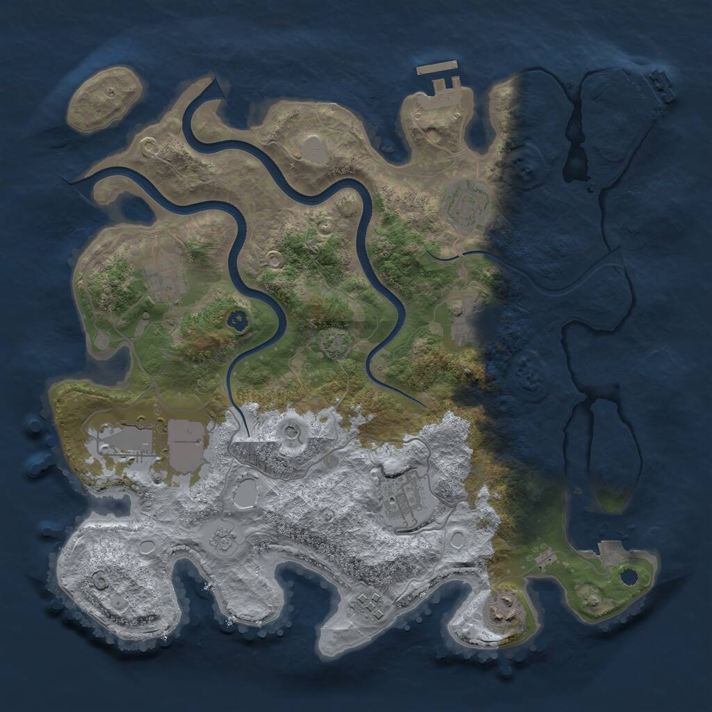 Rust Map: Procedural Map, Size: 3500, Seed: 18320861, 13 Monuments