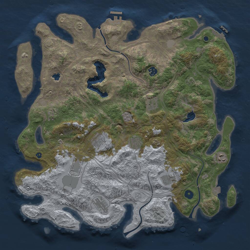 Rust Map: Procedural Map, Size: 4250, Seed: 637464209, 16 Monuments