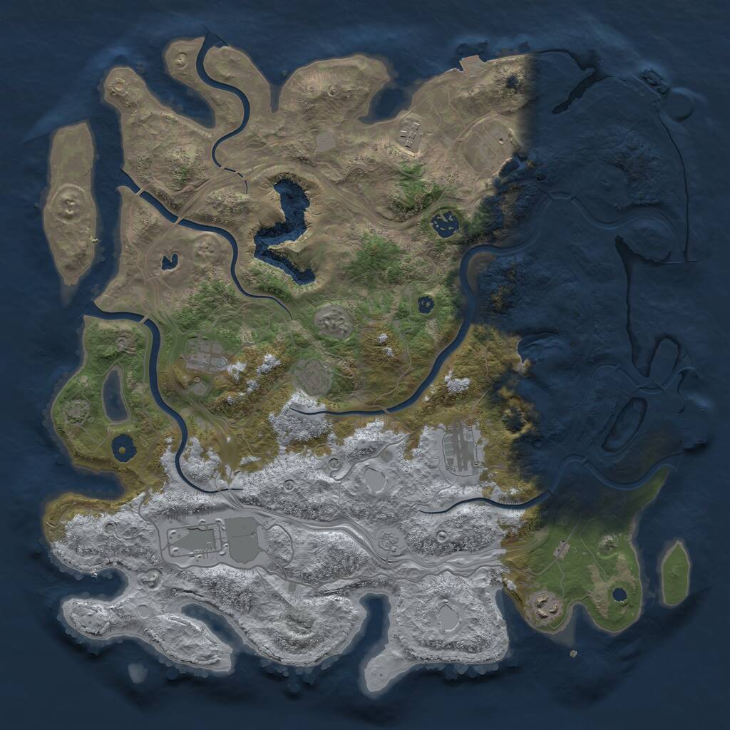 Rust Map: Procedural Map, Size: 4250, Seed: 637464209, 14 Monuments