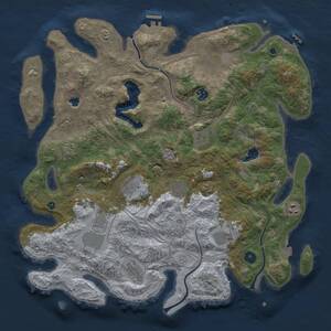 Thumbnail Rust Map: Procedural Map, Size: 4250, Seed: 637464209, 16 Monuments