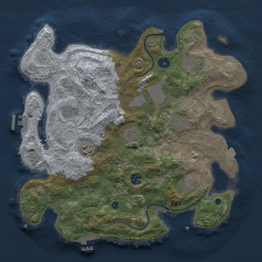 Rust Map: Procedural Map, Size: 3500, Seed: 980110462, 15 Monuments