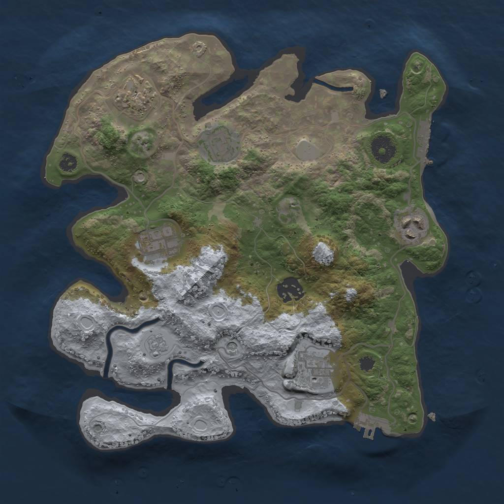 Rust Map: Procedural Map, Size: 2977, Seed: 12453, 15 Monuments
