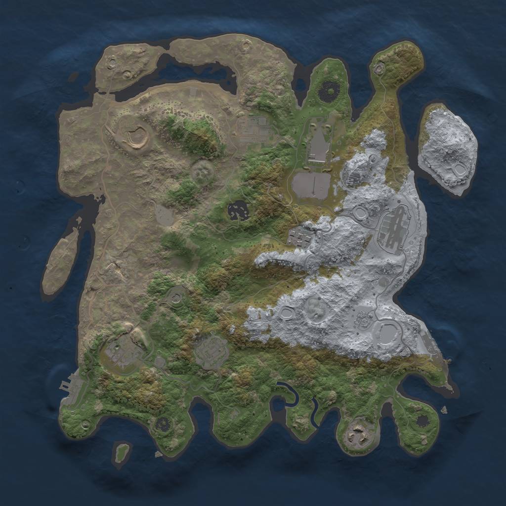 Rust Map: Procedural Map, Size: 3500, Seed: 86305162, 18 Monuments