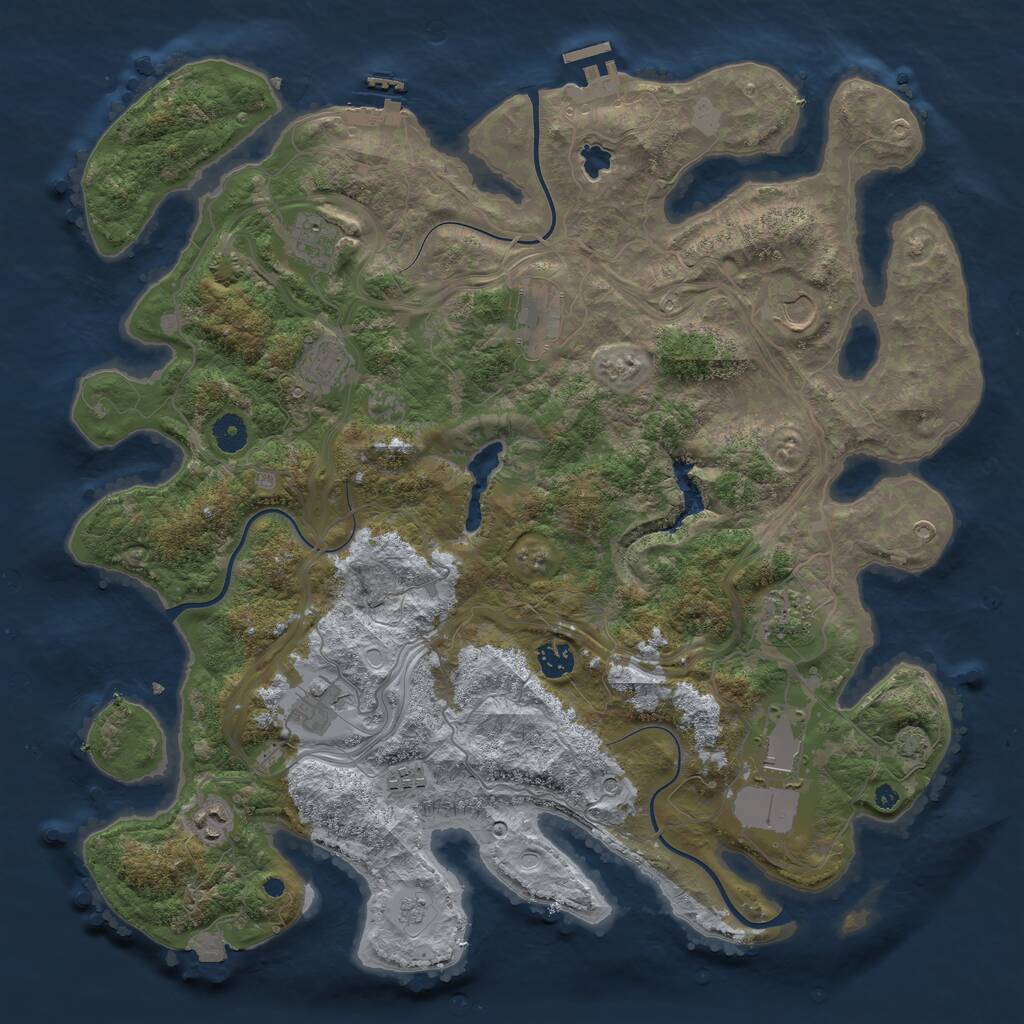 Rust Map: Procedural Map, Size: 4250, Seed: 1637384517, 16 Monuments