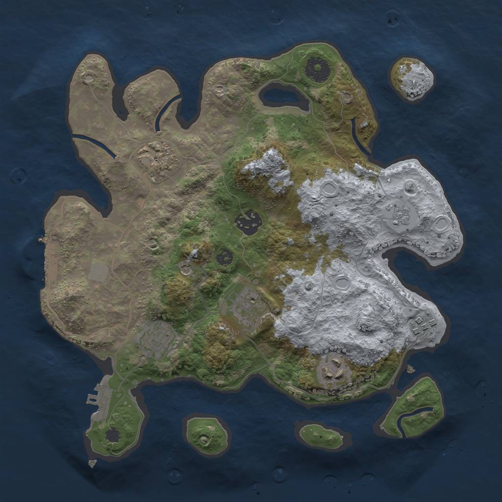 Rust Map: Procedural Map, Size: 3000, Seed: 430451639, 13 Monuments