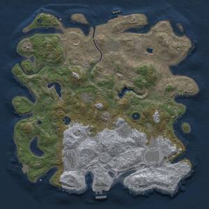 Thumbnail Rust Map: Procedural Map, Size: 4000, Seed: 1345, 15 Monuments