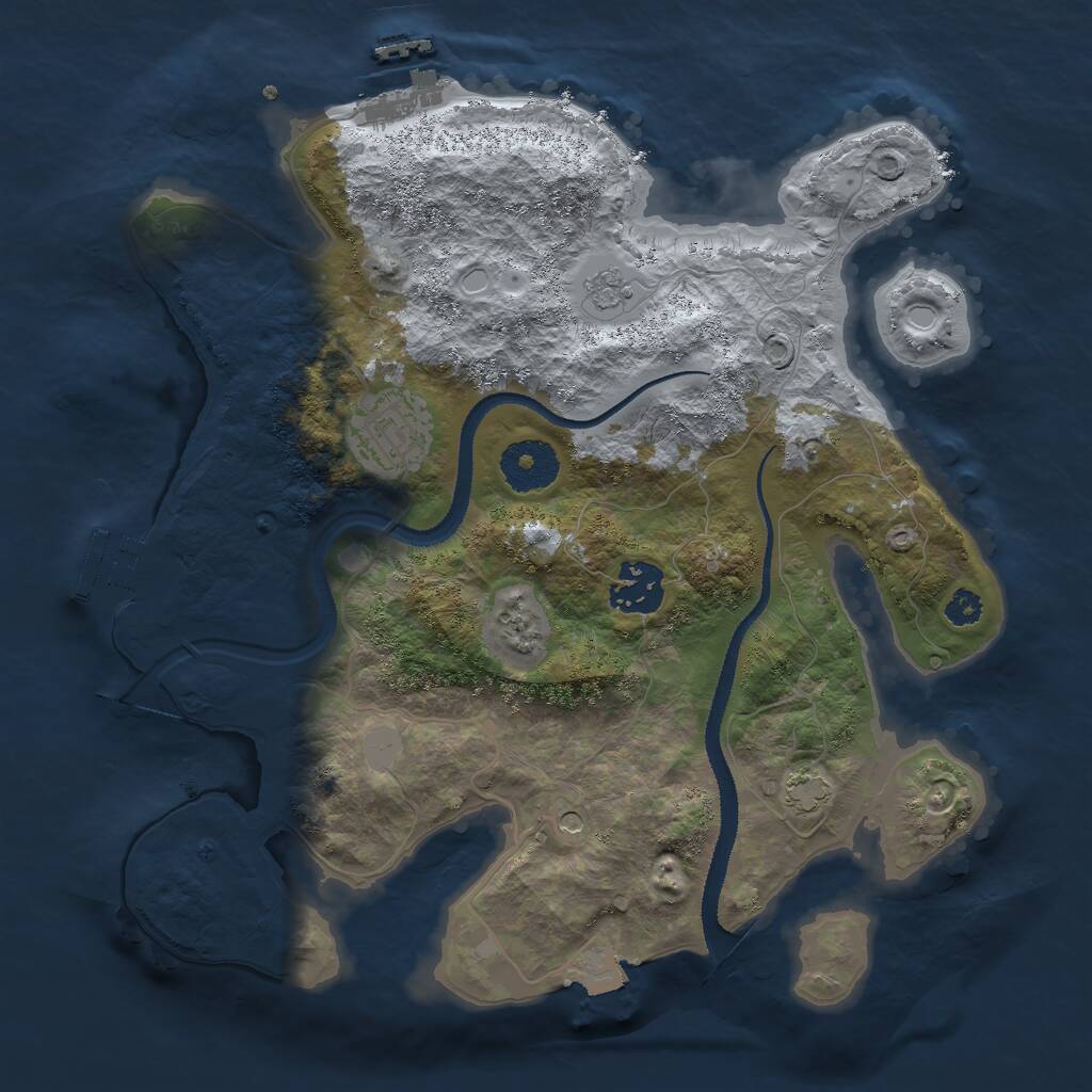 Rust Map: Procedural Map, Size: 3000, Seed: 809192657, 8 Monuments