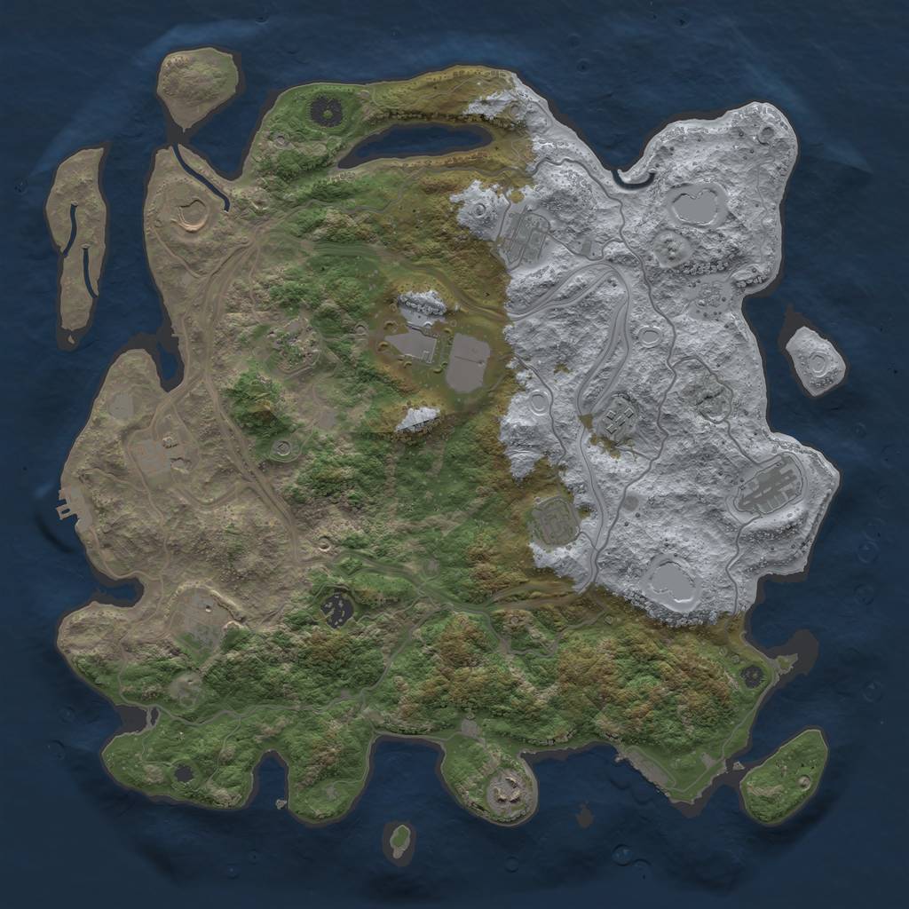 Rust Map: Procedural Map, Size: 4250, Seed: 469294562, 20 Monuments