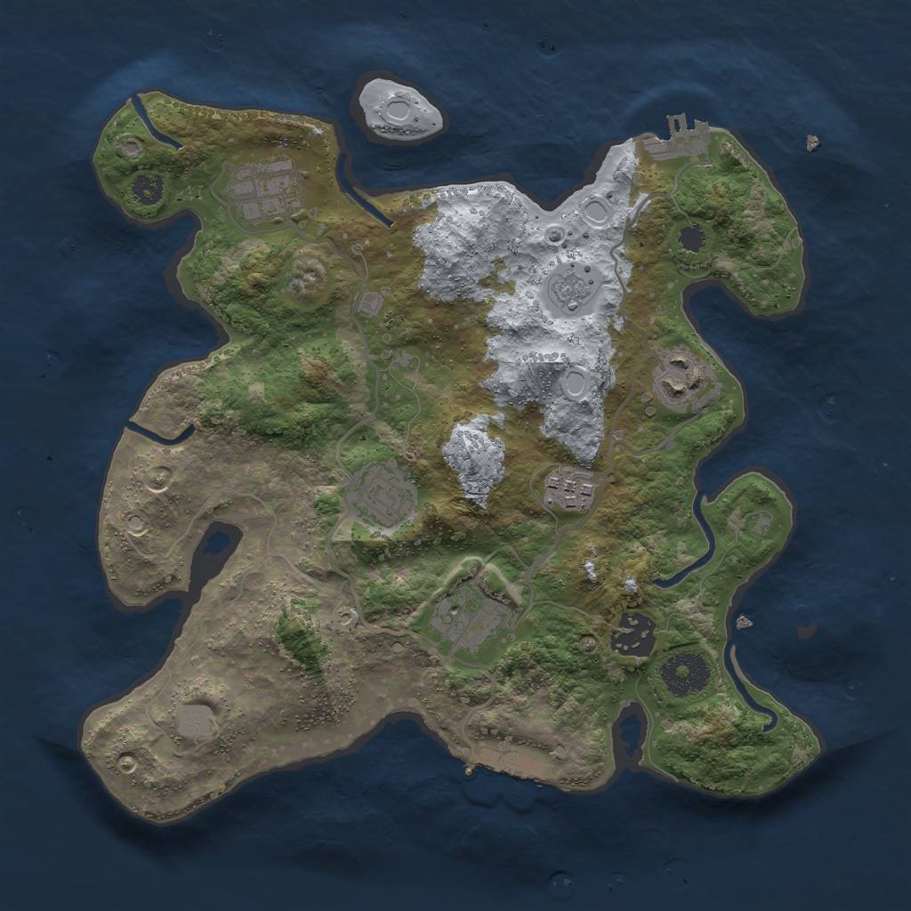 Rust Map: Procedural Map, Size: 3000, Seed: 1599213911, 12 Monuments