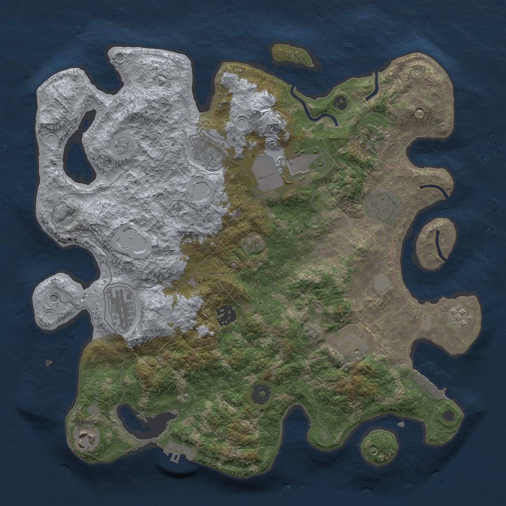 Rust Map: Procedural Map, Size: 3750, Seed: 1802666422, 18 Monuments