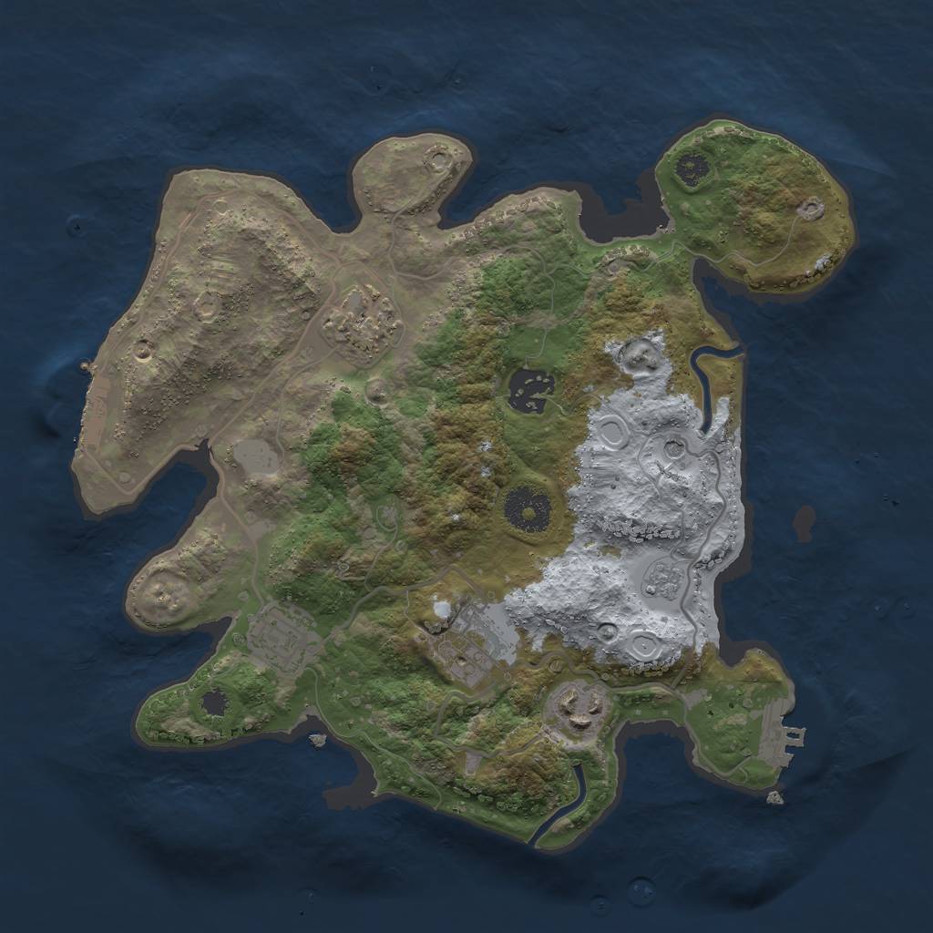 Rust Map: Procedural Map, Size: 3000, Seed: 1049495503, 14 Monuments