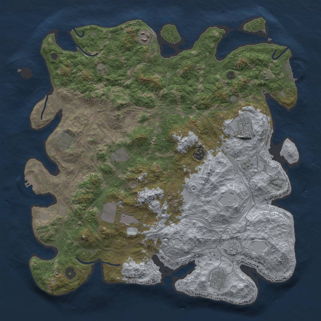 Rust Map: Procedural Map, Size: 4250, Seed: 813524991, 18 Monuments