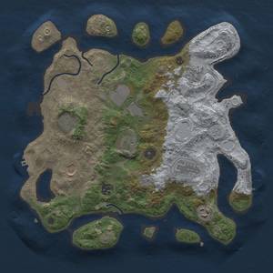 Thumbnail Rust Map: Procedural Map, Size: 3500, Seed: 166, 17 Monuments