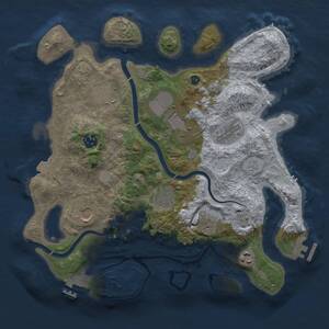 Thumbnail Rust Map: Procedural Map, Size: 3500, Seed: 166, 15 Monuments