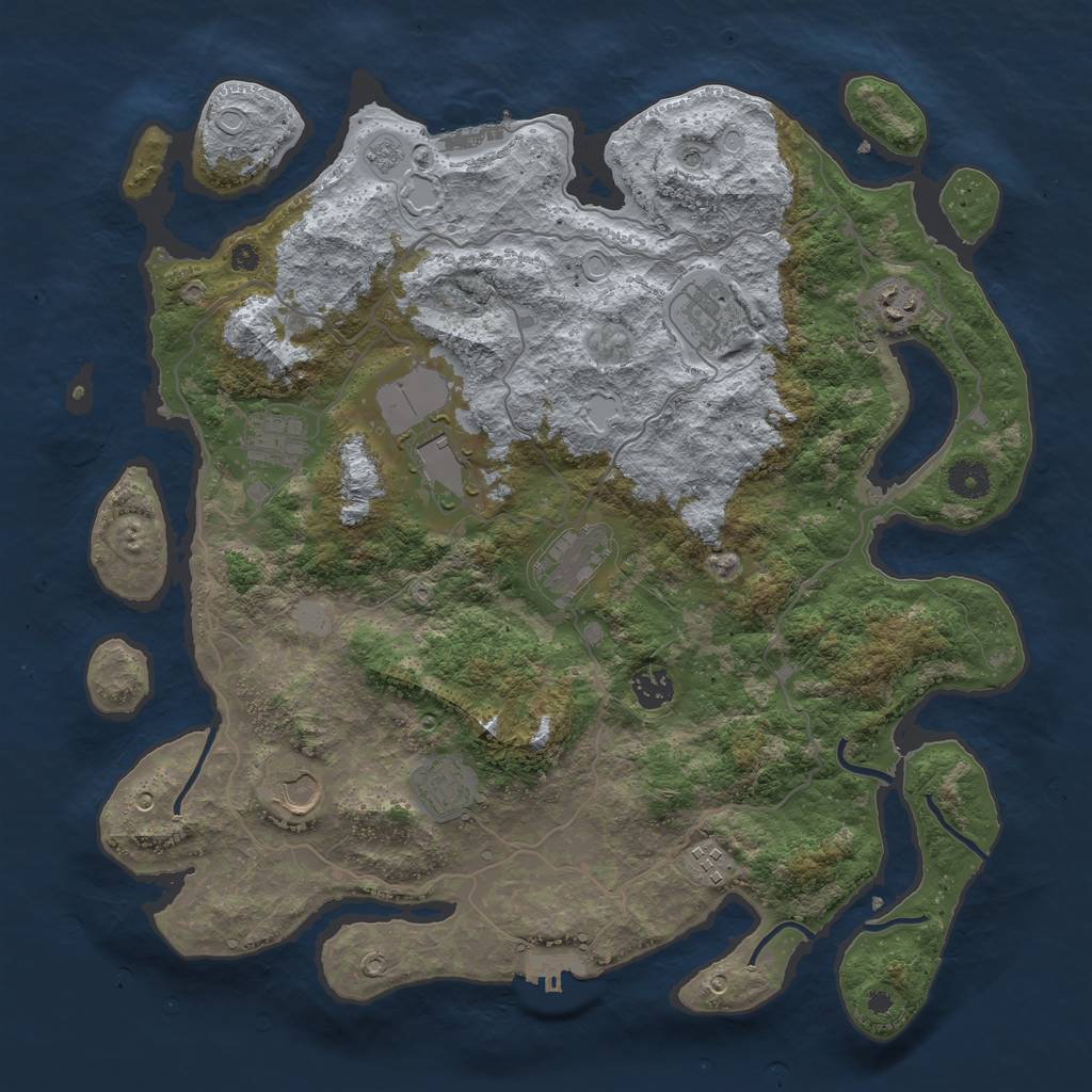 Rust Map: Procedural Map, Size: 4000, Seed: 809462, 16 Monuments