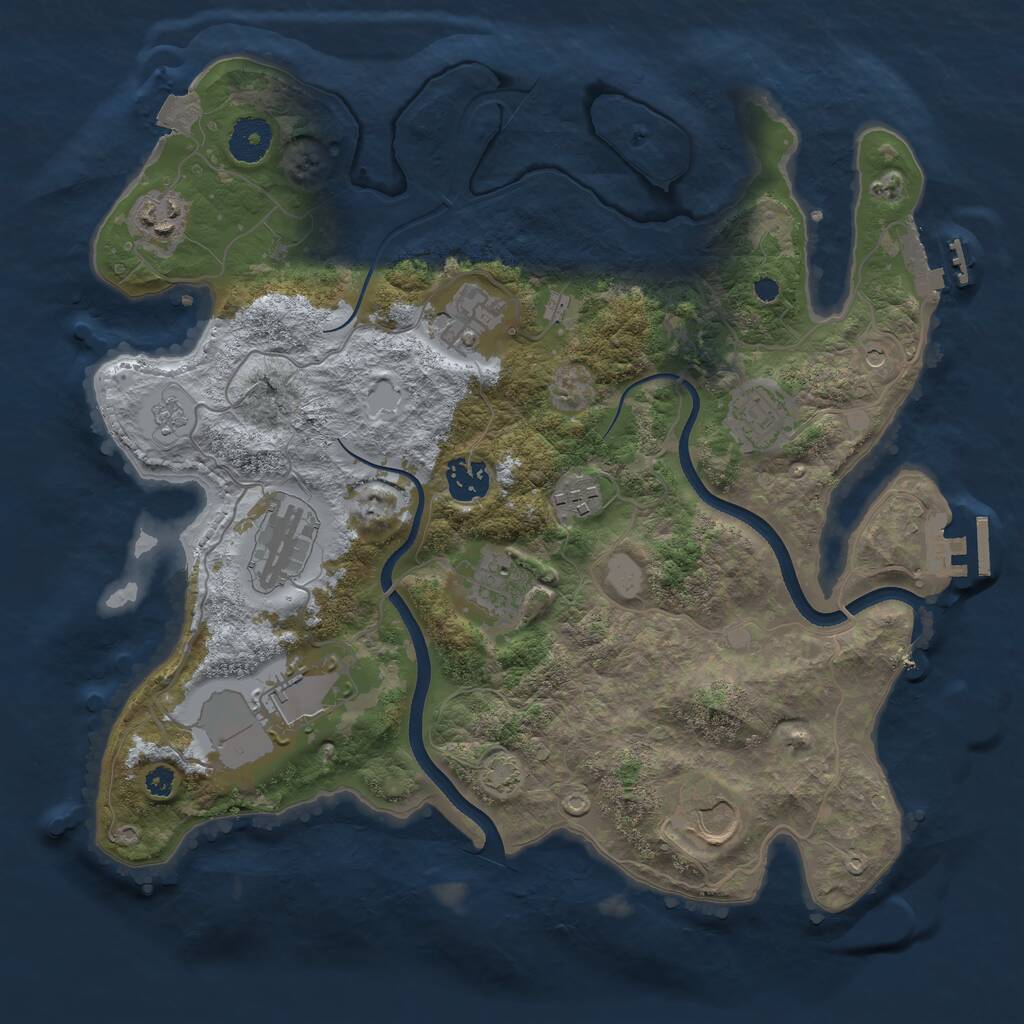 Rust Map: Procedural Map, Size: 3500, Seed: 69909812, 15 Monuments