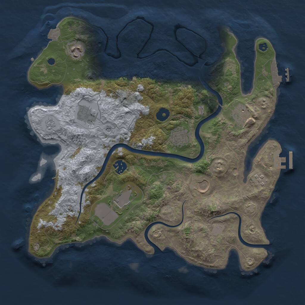Rust Map: Procedural Map, Size: 3500, Seed: 69909812, 14 Monuments