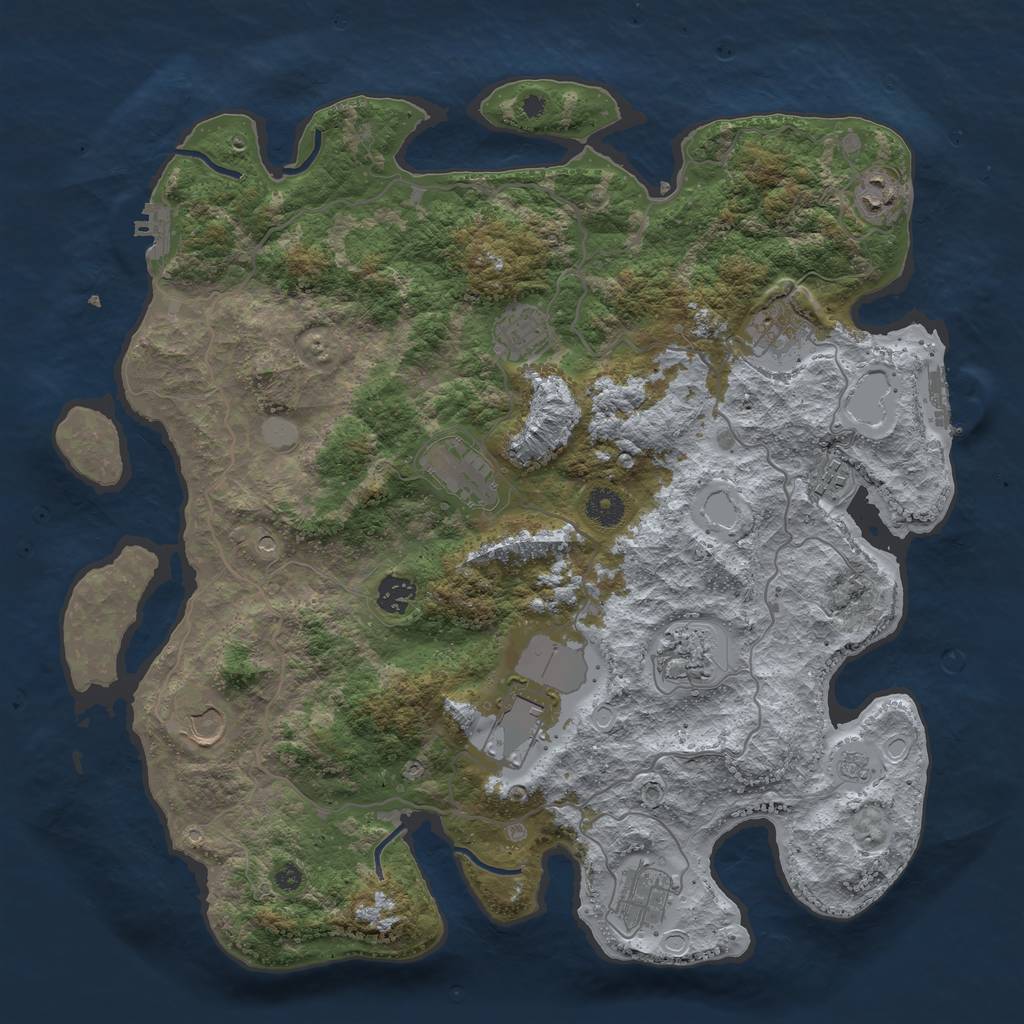 Rust Map: Procedural Map, Size: 4000, Seed: 4448, 19 Monuments