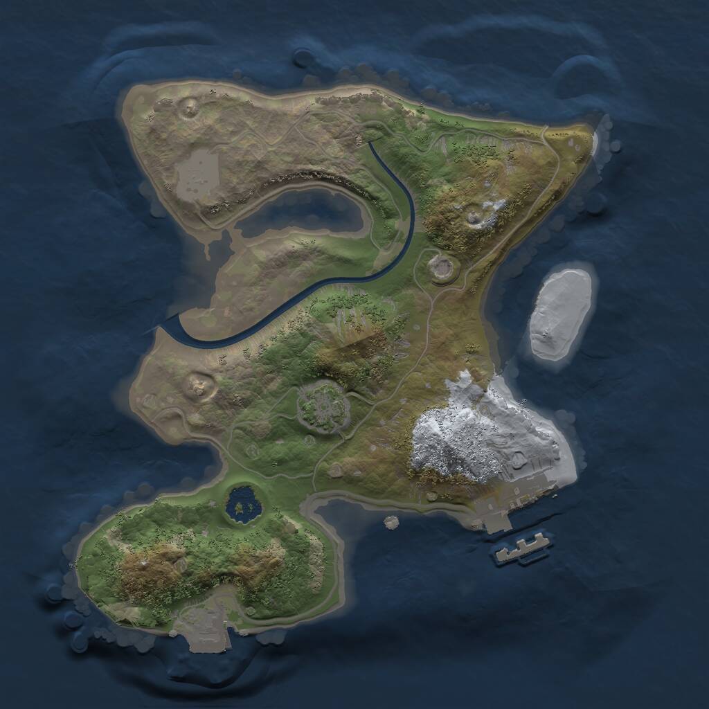 Rust Map: Procedural Map, Size: 2000, Seed: 102020, 3 Monuments