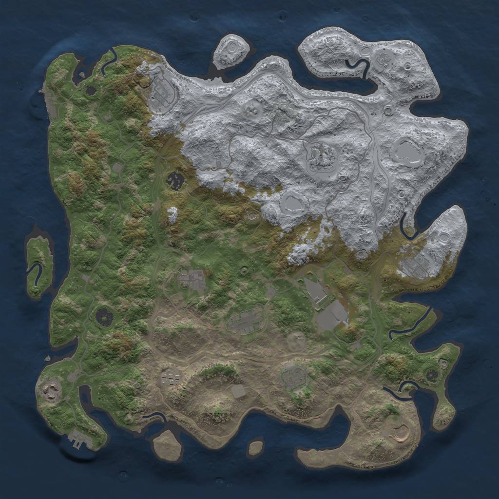 Rust Map: Procedural Map, Size: 4250, Seed: 1300047469, 20 Monuments