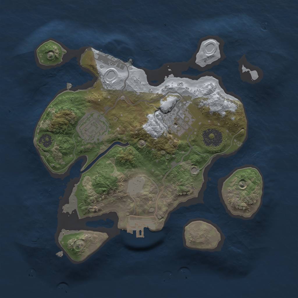 Rust Map: Procedural Map, Size: 2300, Seed: 67641647, 9 Monuments