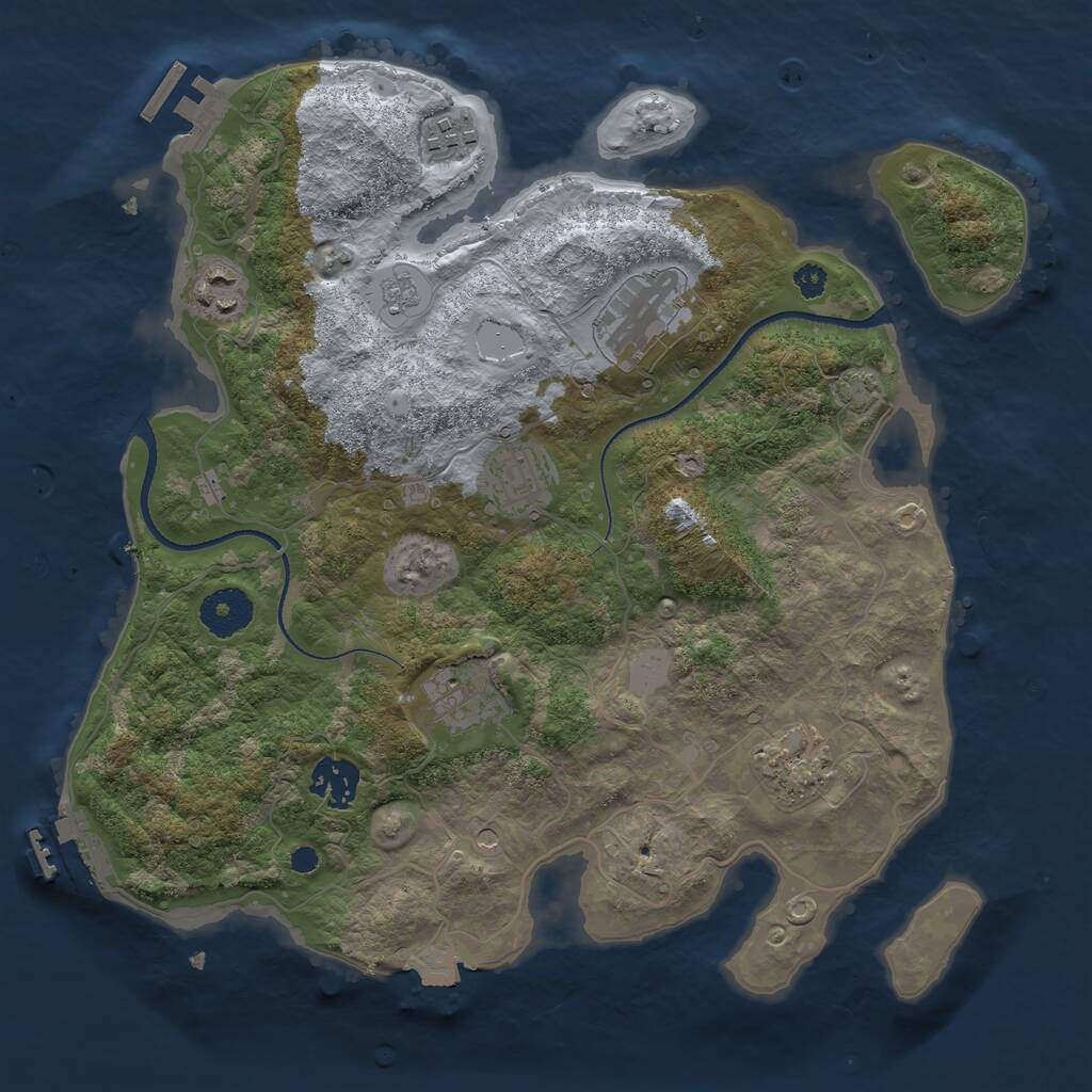 Rust Map: Procedural Map, Size: 3300, Seed: 84875620, 13 Monuments