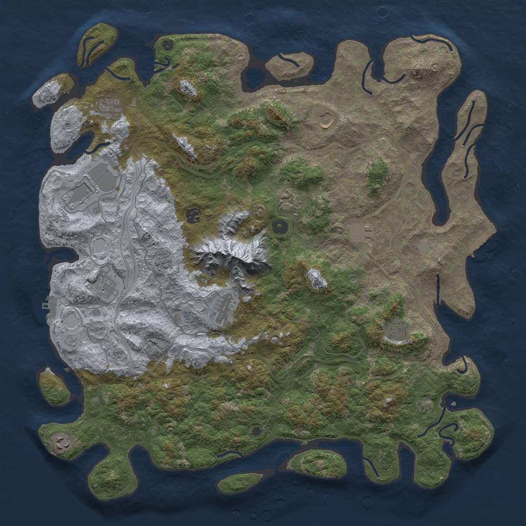 Rust Map: Procedural Map, Size: 5000, Seed: 1408, 20 Monuments