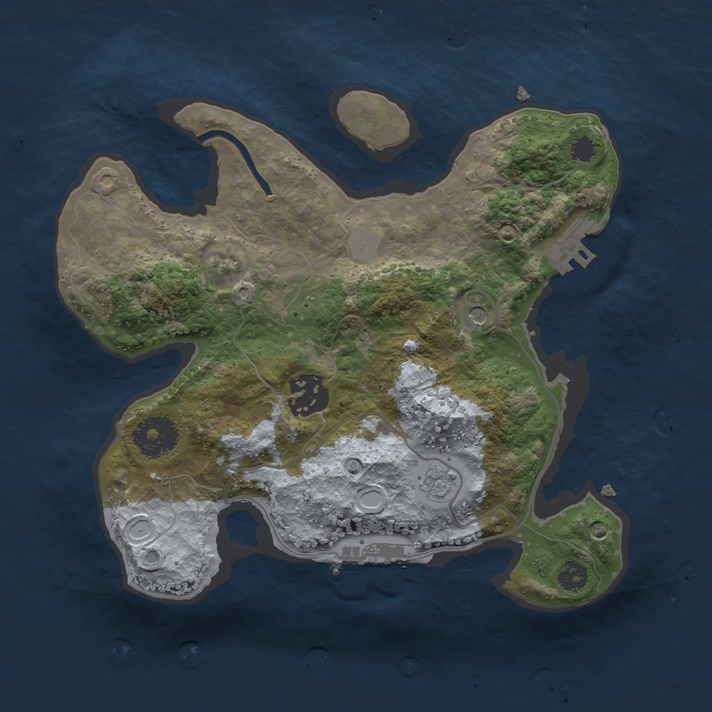Rust Map: Procedural Map, Size: 2500, Seed: 837456782, 10 Monuments