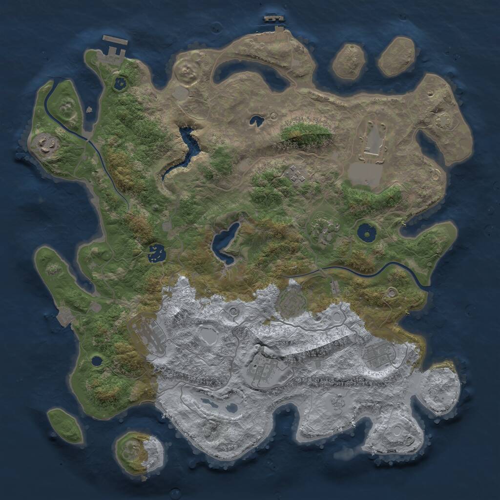 Rust Map: Procedural Map, Size: 4000, Seed: 656669, 15 Monuments