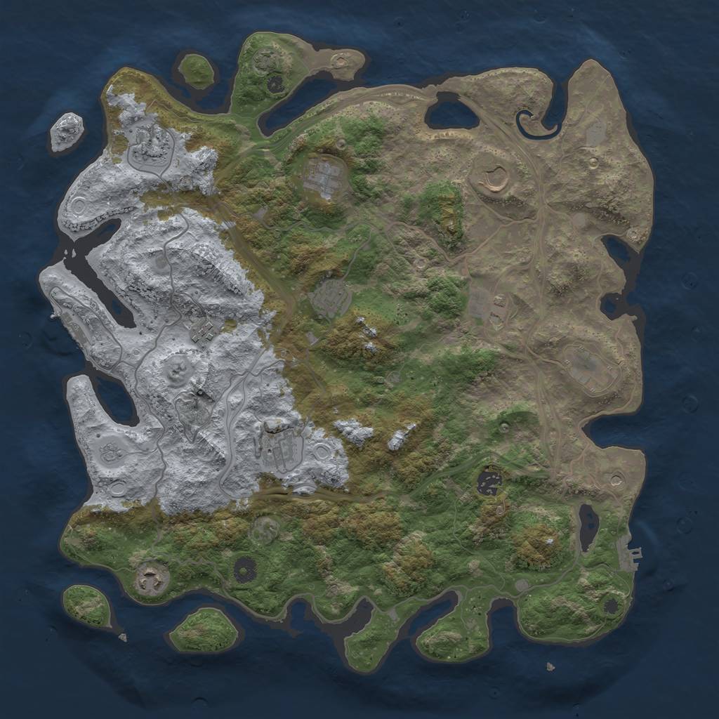 Rust Map: Procedural Map, Size: 4250, Seed: 13078896, 18 Monuments