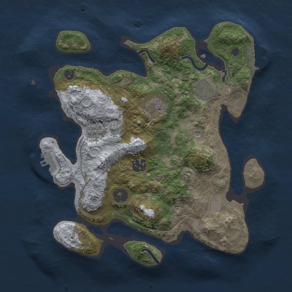 Rust Map: Procedural Map, Size: 3000, Seed: 94666, 12 Monuments