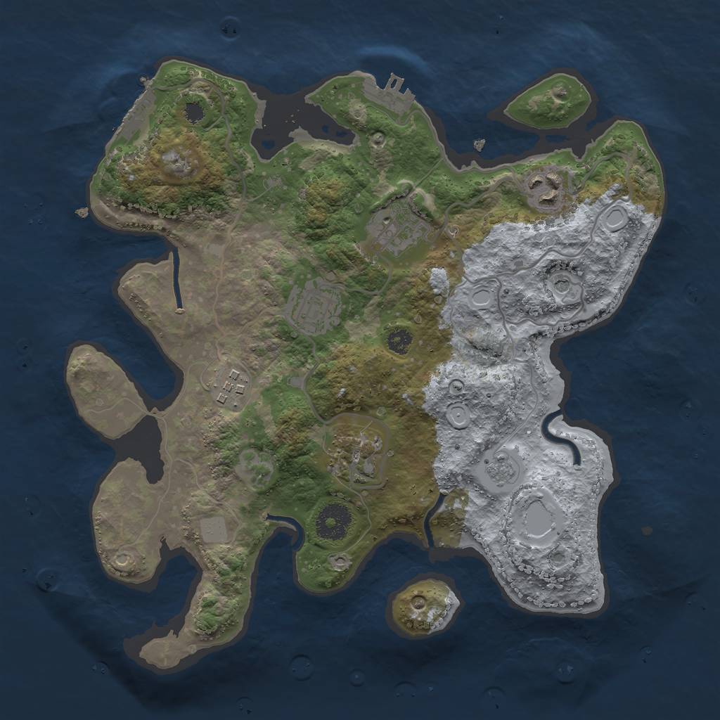 Rust Map: Procedural Map, Size: 3000, Seed: 5390426, 12 Monuments
