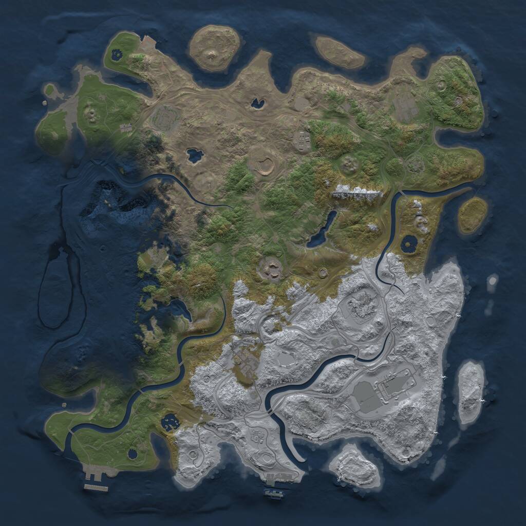 Rust Map: Procedural Map, Size: 4500, Seed: 152062036, 16 Monuments