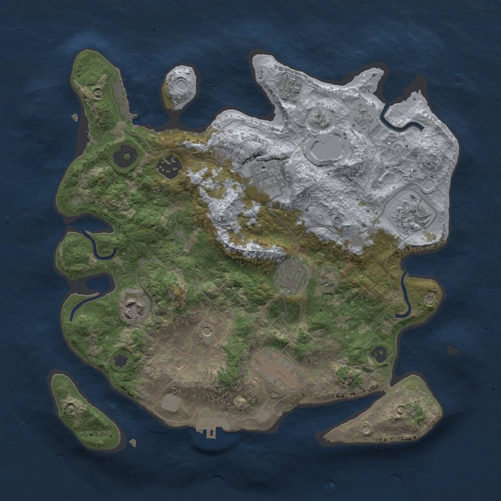 Rust Map: Procedural Map, Size: 3250, Seed: 15709087, 16 Monuments