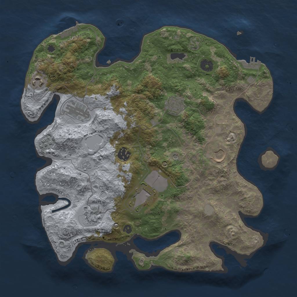 Rust Map: Procedural Map, Size: 3500, Seed: 16161217, 17 Monuments