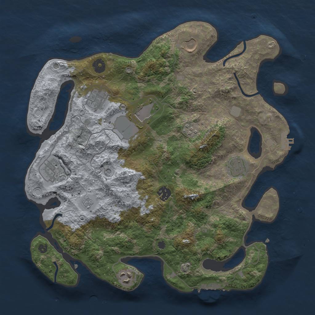 Rust Map: Procedural Map, Size: 3500, Seed: 17330858, 15 Monuments