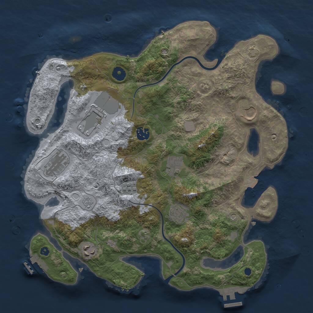 Rust Map: Procedural Map, Size: 3500, Seed: 17330858, 14 Monuments