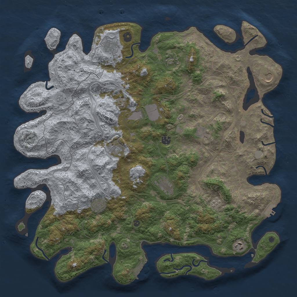 Rust Map: Procedural Map, Size: 4650, Seed: 86234362, 20 Monuments