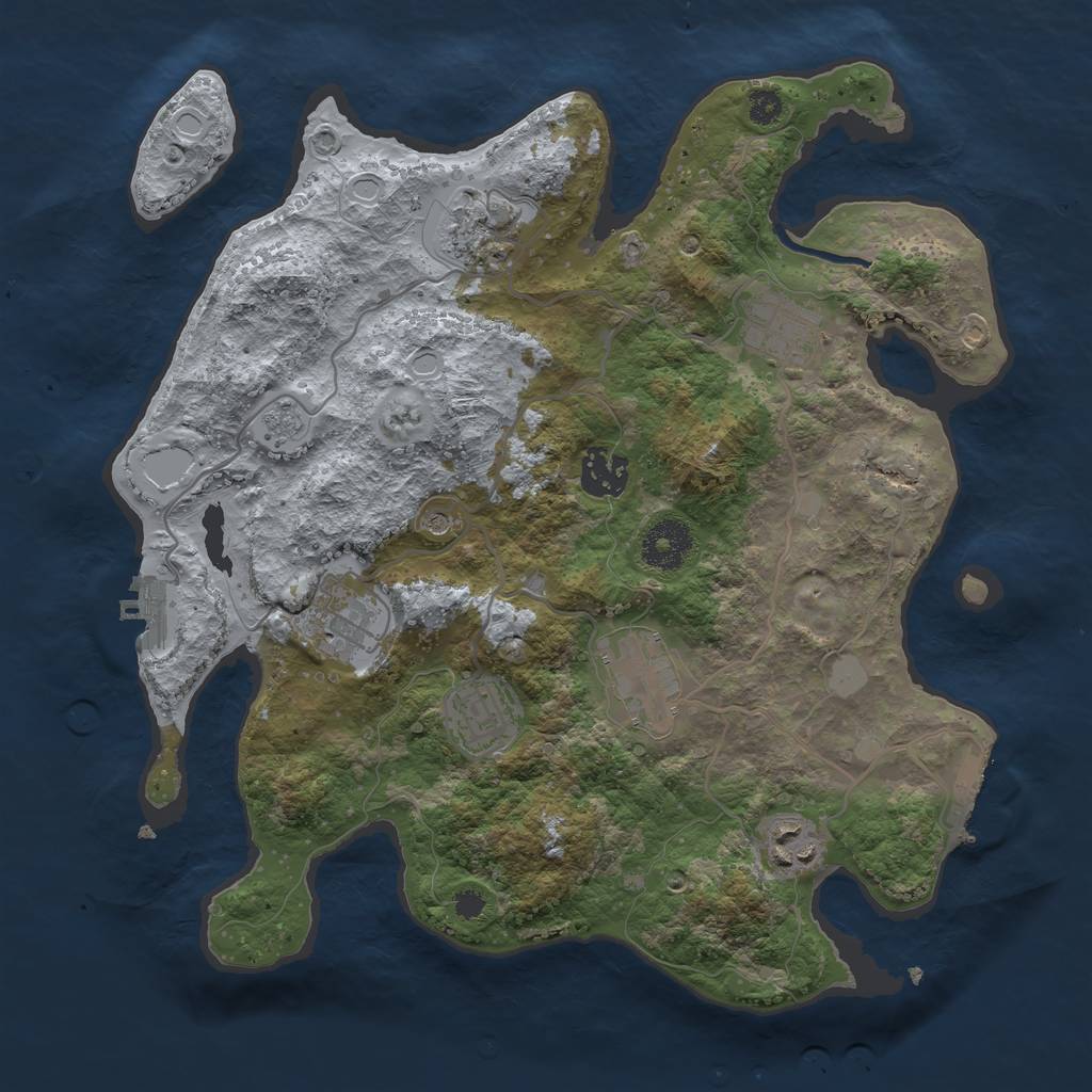 Rust Map: Procedural Map, Size: 3250, Seed: 254265573, 16 Monuments