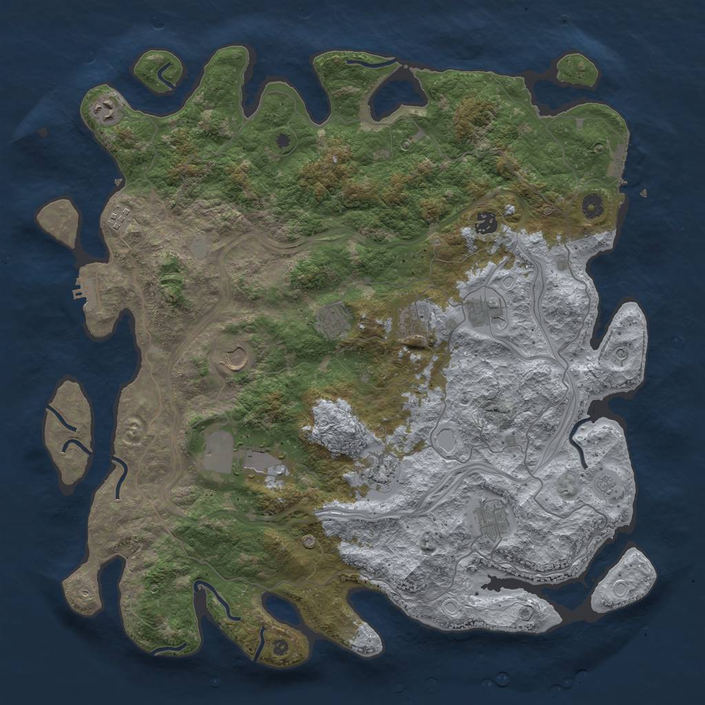 Rust Map: Procedural Map, Size: 4500, Seed: 464841719, 19 Monuments