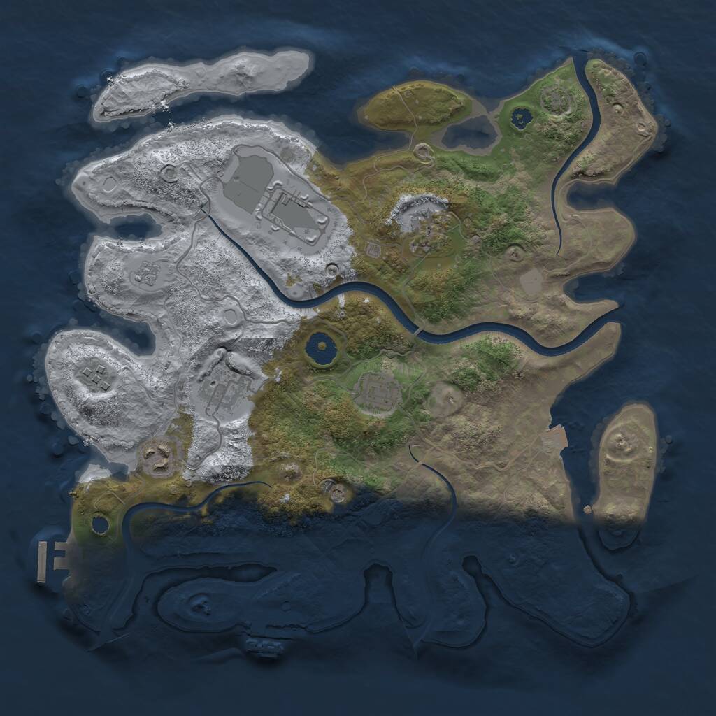 Rust Map: Procedural Map, Size: 3500, Seed: 48026310, 12 Monuments
